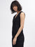 Elle Women Black Solid V-Neck Sleeveless Waist Coat
