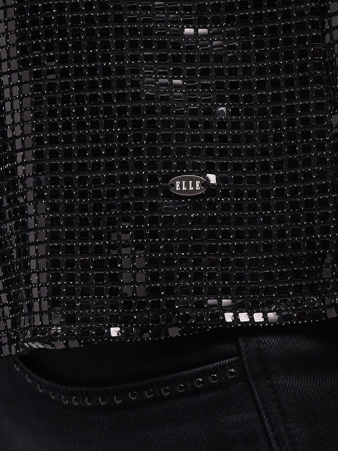 Elle Women Black Round Neck Top