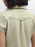 Elle Women Green Solid V-Neck Short Sleeves Top