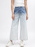 Iconic Women Blue Printed Flared Jeans