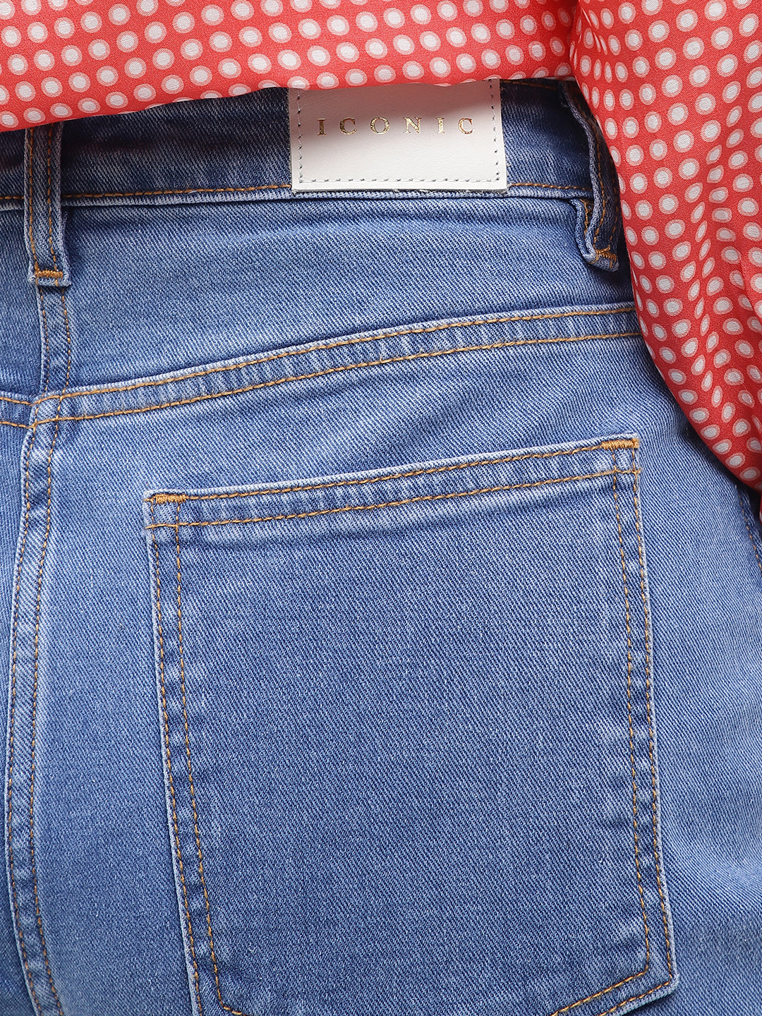 Iconic Women Blue Printed Flared Jeans