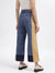 Iconic Women Blue Colour Blocked Flared Jeans