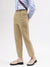 Iconic Women Khaki Solid Regular Fit Mid-Rise Trouser