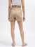 Iconic Women Beige Solid Regular Fit Shorts
