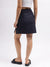 Iconic Women Navy Blue Solid Regular Fit Mid-Rise Skirt