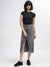 Iconic Women Grey Solid Regular Fit Skirt