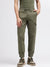 Iconic Men Olive Solid Relaxed Fit Trouser