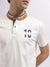 Iconic Men White Solid Band Collar Short Sleeves T-Shirt