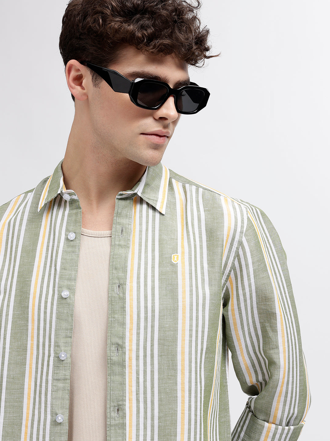 Iconic Men Multi Striped Spread Collar Full Sleeves Shirt