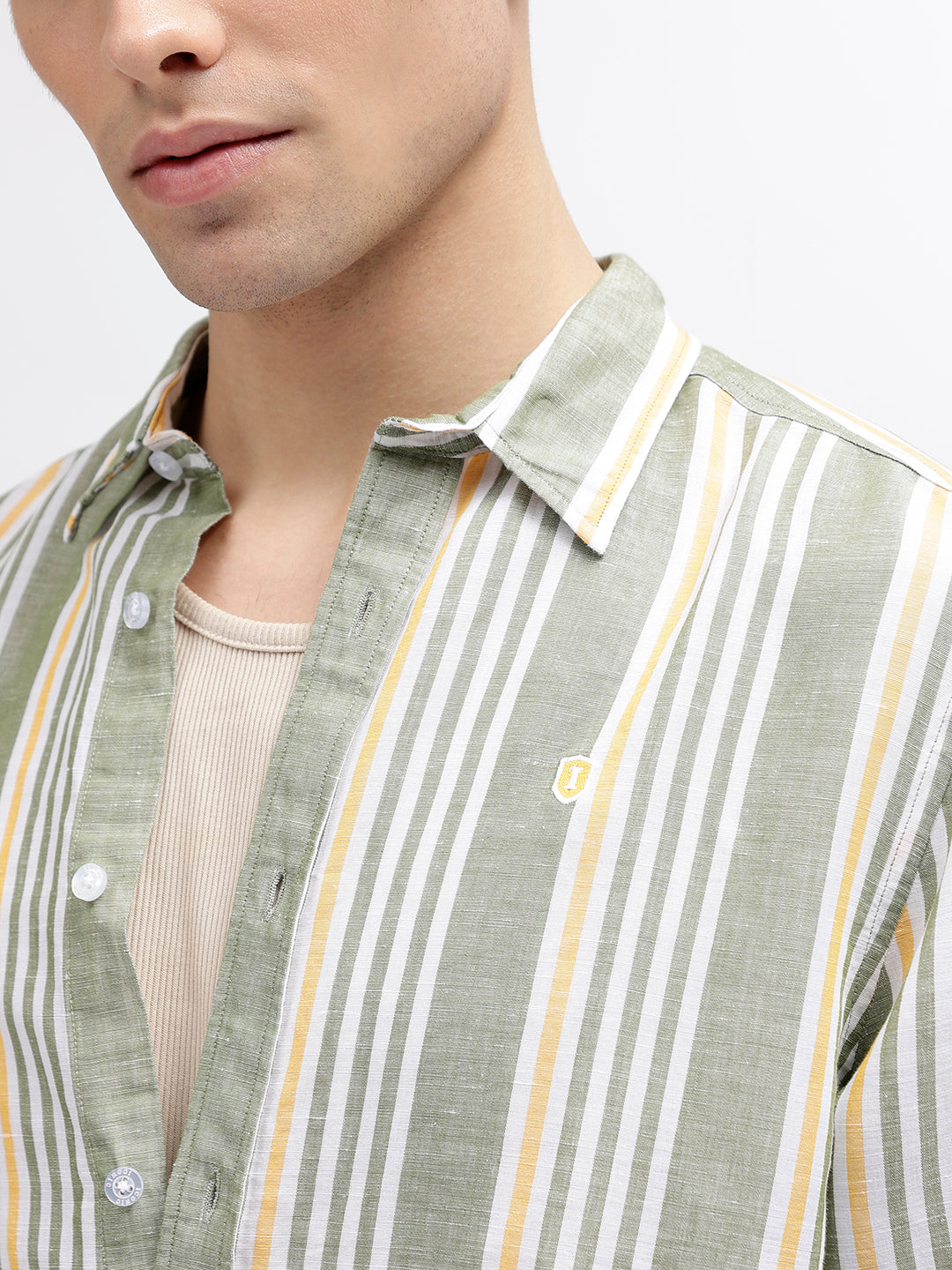 Iconic Men Multi Striped Spread Collar Full Sleeves Shirt