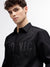 Iconic Men Black Solid Spread Collar Full Sleeves Shirt