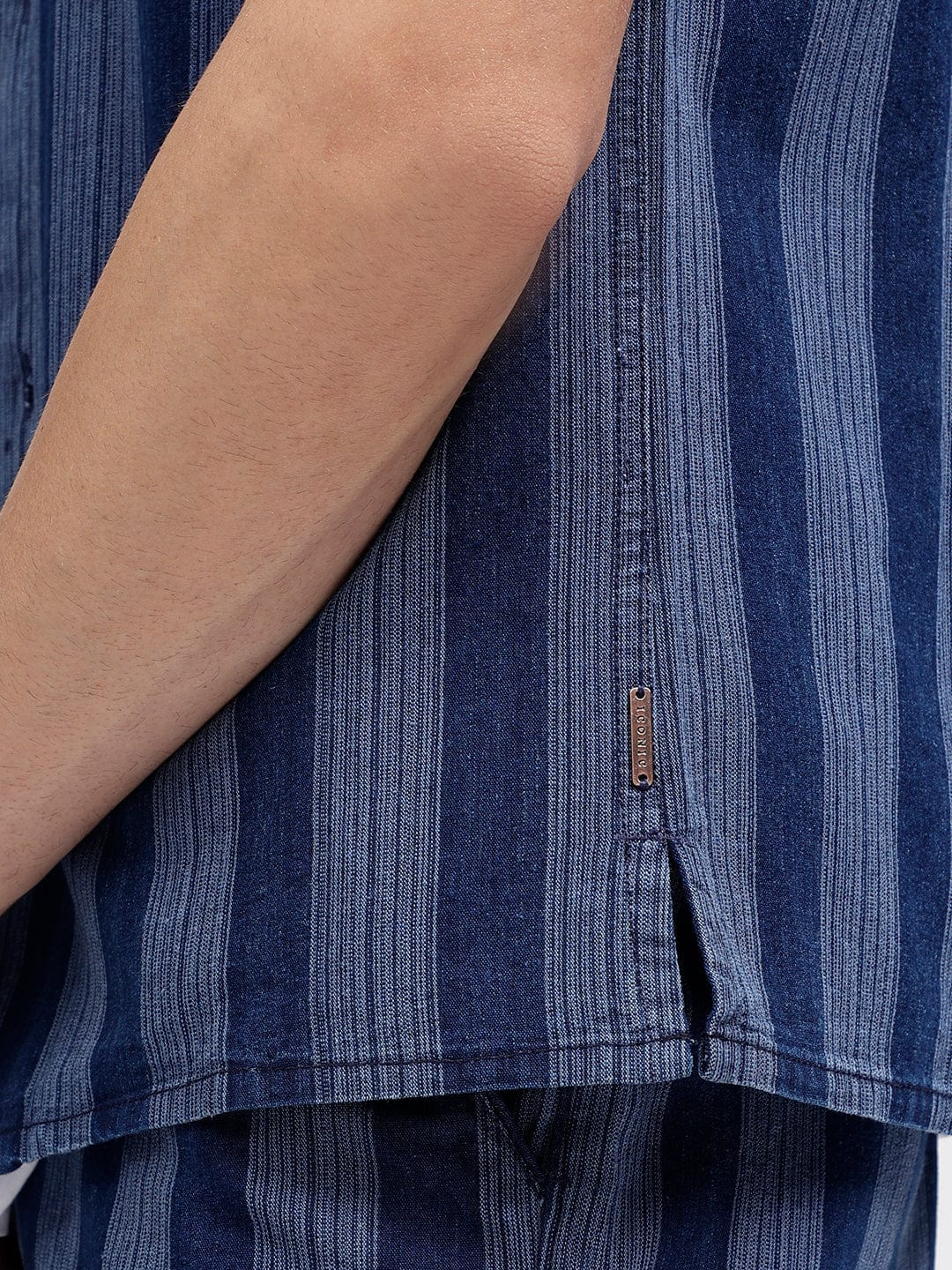 Iconic Men Blue Resort Collar Shirt