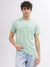 Iconic Men Green Solid Round Neck Short Sleeves T-Shirt