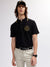 Just Cavalli Men Black Solid Polo Collar Short Sleeves T-shirt