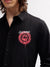Just Cavalli Men Black Solid Spread Collar Full Sleeves Shirt