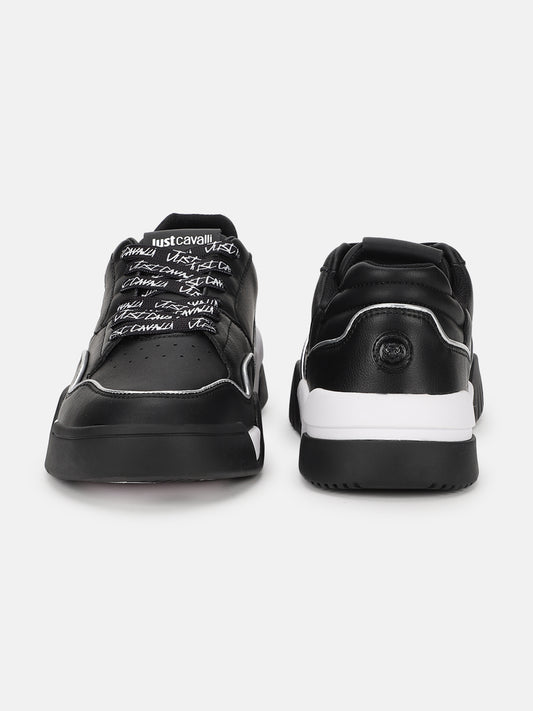 Just Cavalli Men Black Solid Lace-up Sneakers