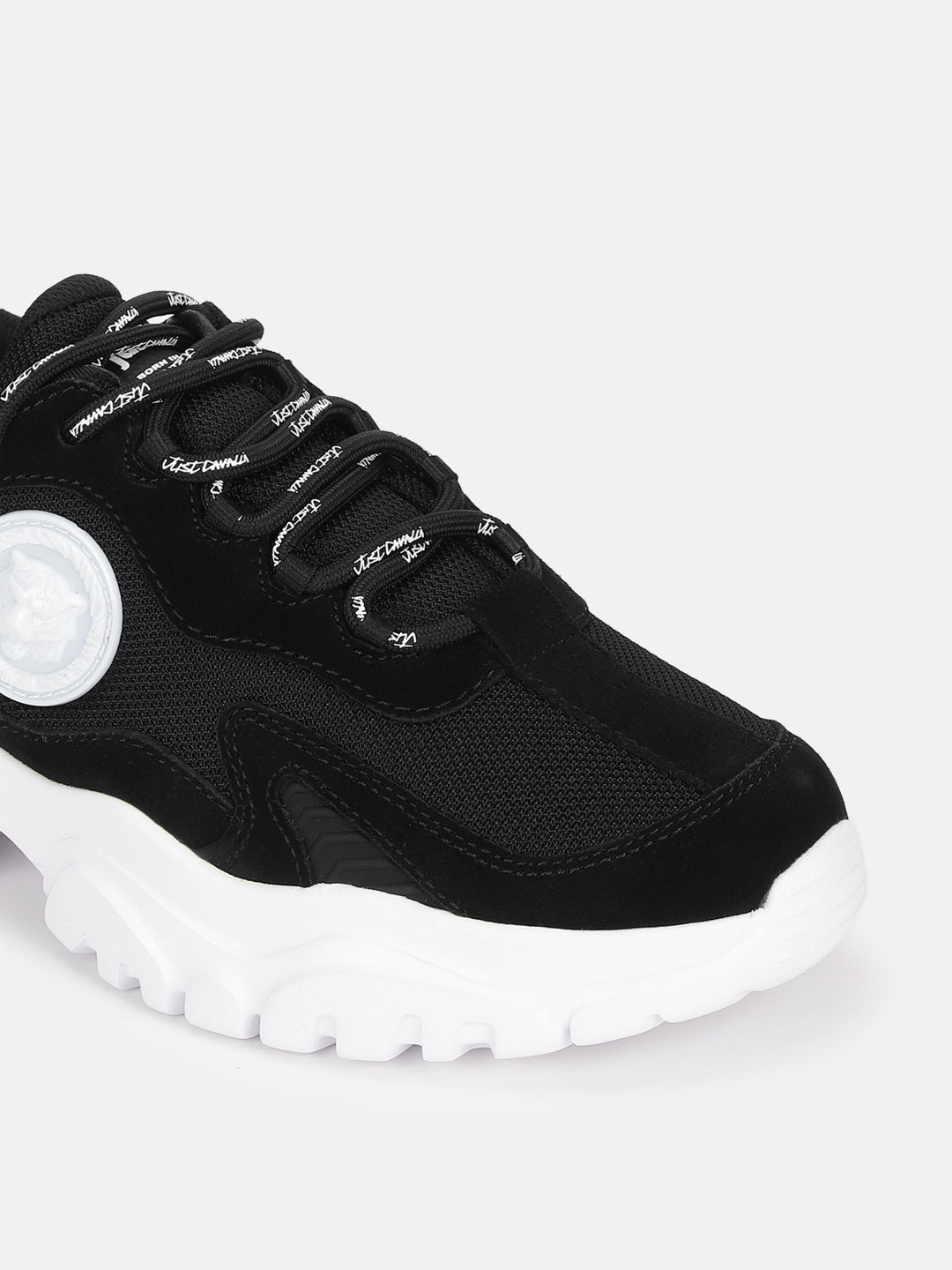 Just Cavalli Men Black Solid Lace-up Sneakers