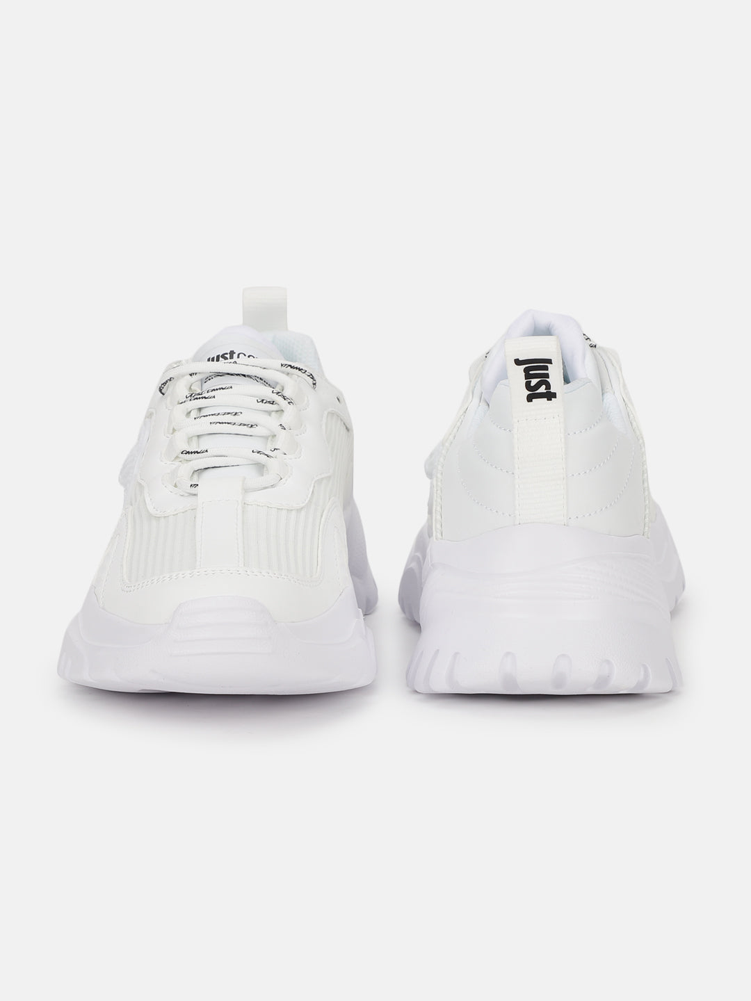 Just Cavalli Women White Solid Lace-up Sneakers