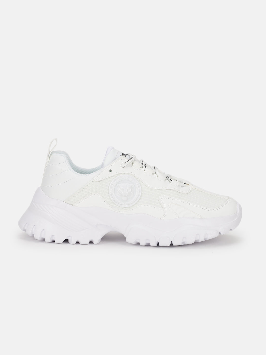 Just Cavalli Women White Solid Lace-up Sneakers