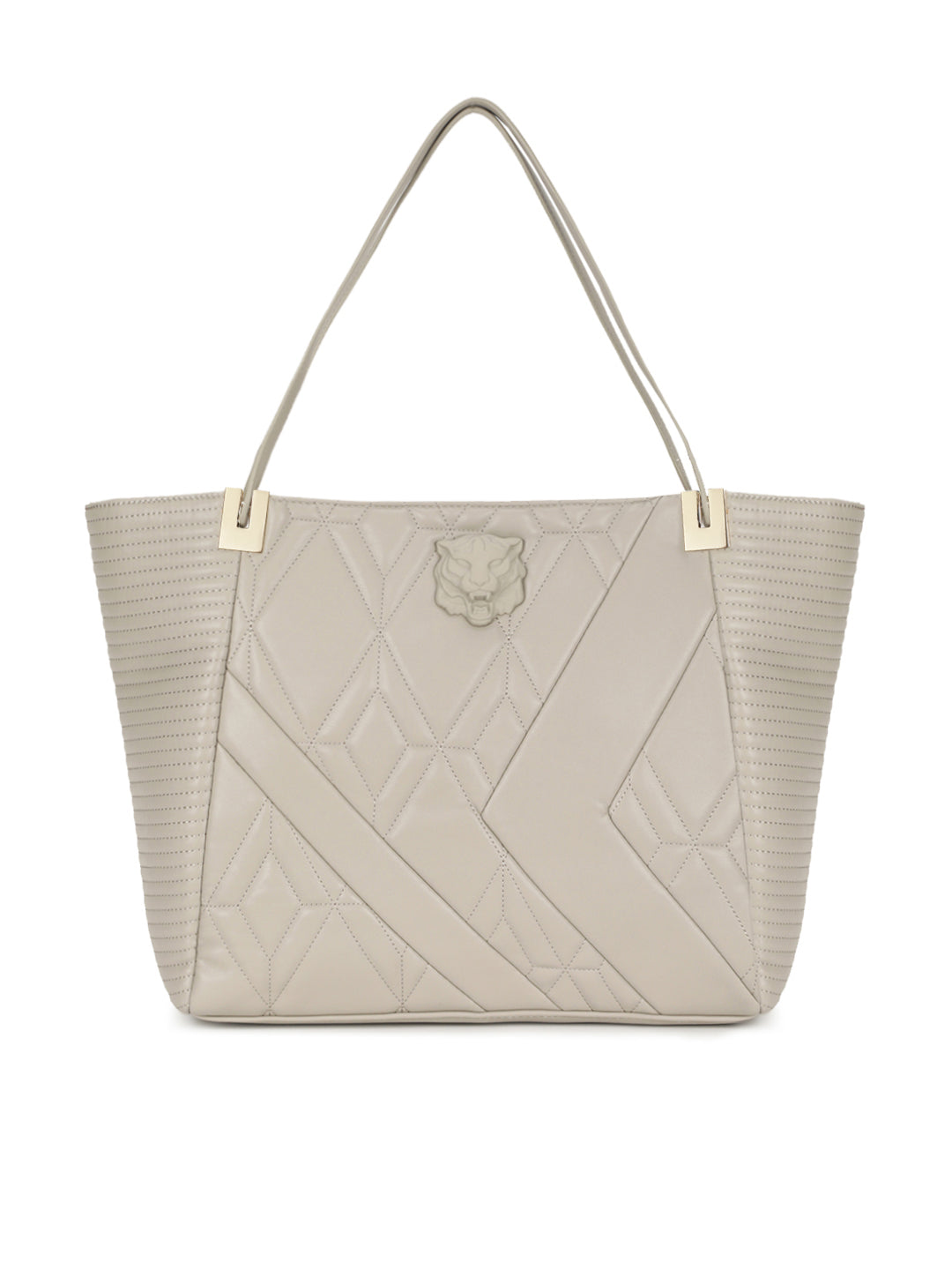 Just Cavalli Women Grey Quilted Tote Bag