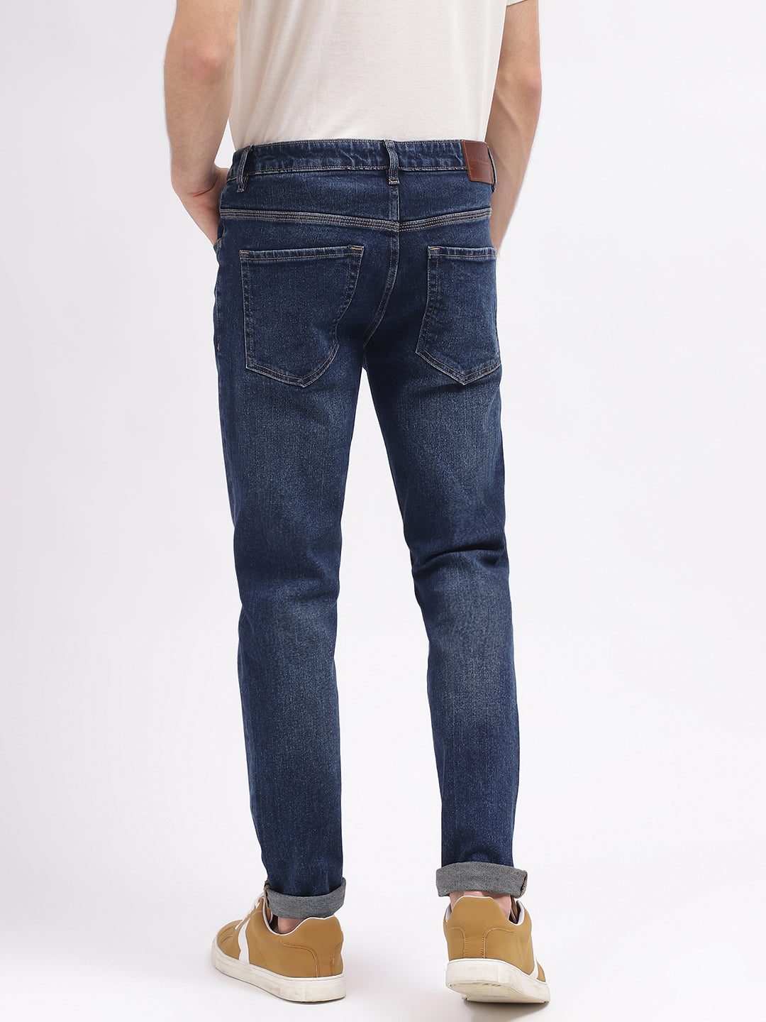 Lindbergh Men Blue Solid Slim Fit Mid-Rise Jeans