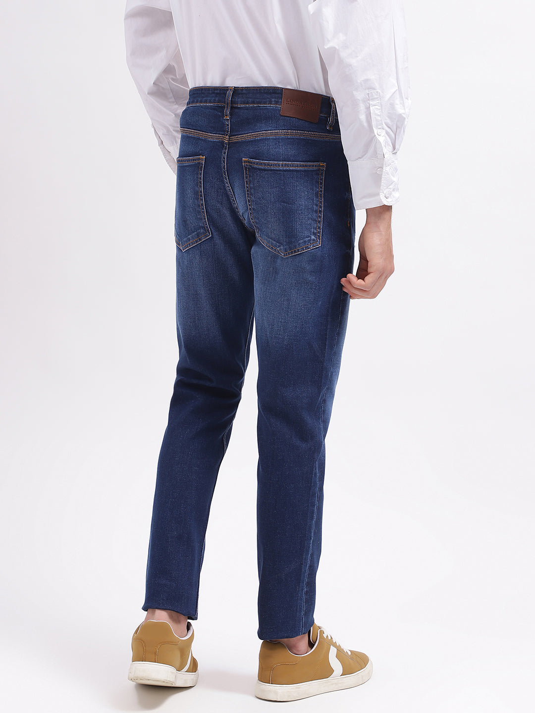 Lindbergh Men Blue Solid Tapered Fit Mid-Rise Jeans