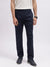 Iconic Men Navy Blue Solid Regular Fit Mid-Rise Trouser