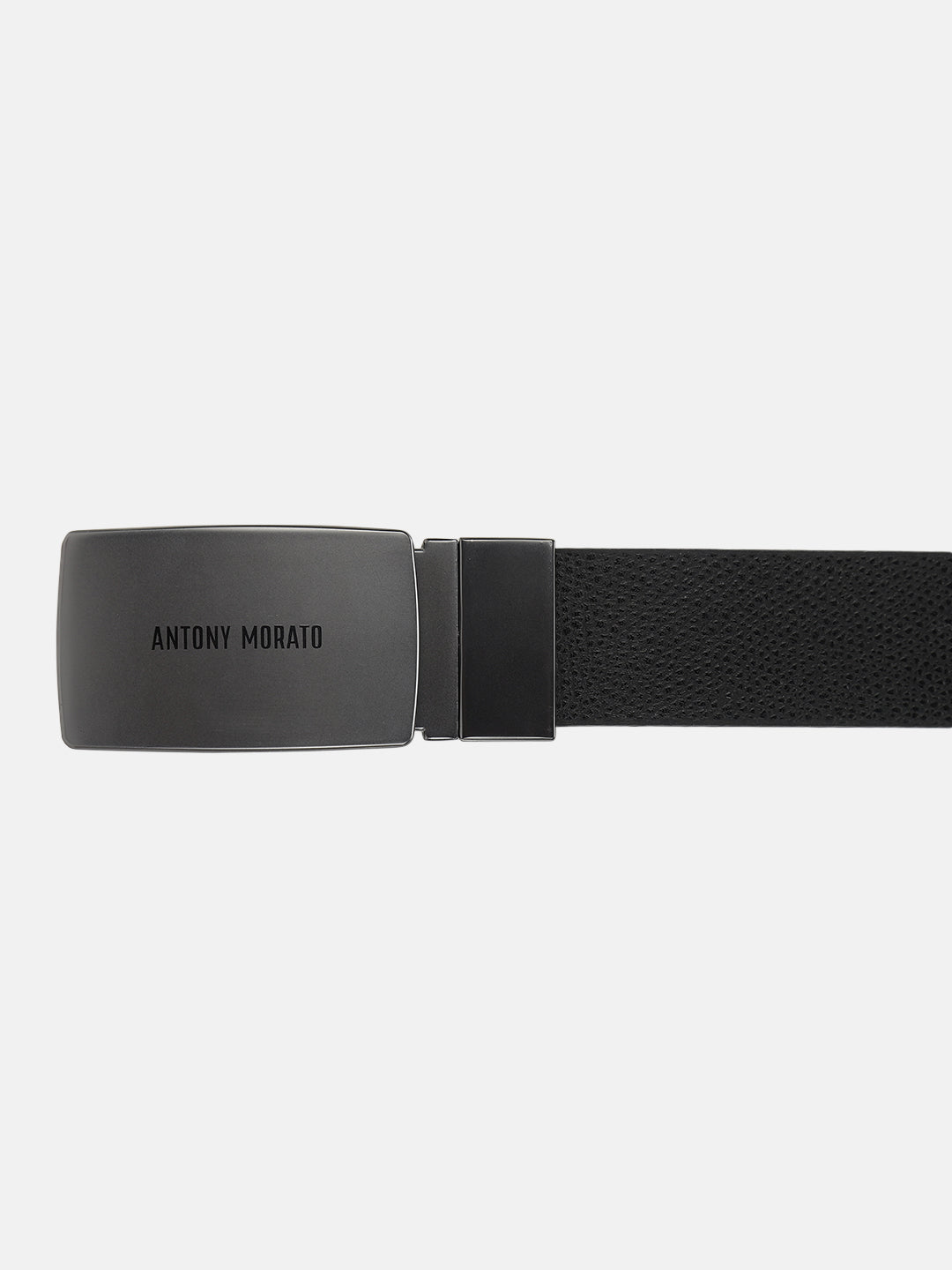 Antony Morato Men Black Solid Push Pin Closure Belt