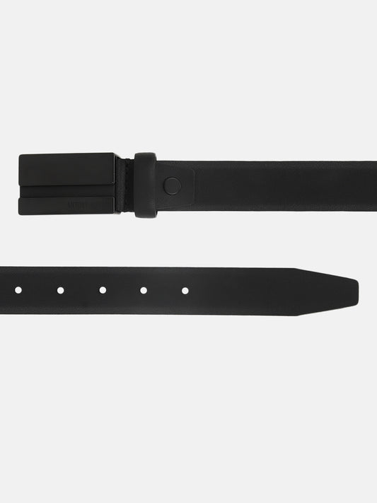 Antony Morato Men Black Solid Push Pin Closure Belt