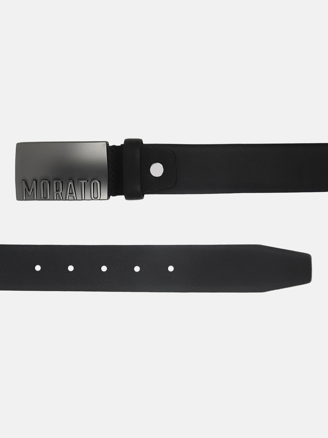 Antony Morato Men Black Solid Push Pin Closure Belt