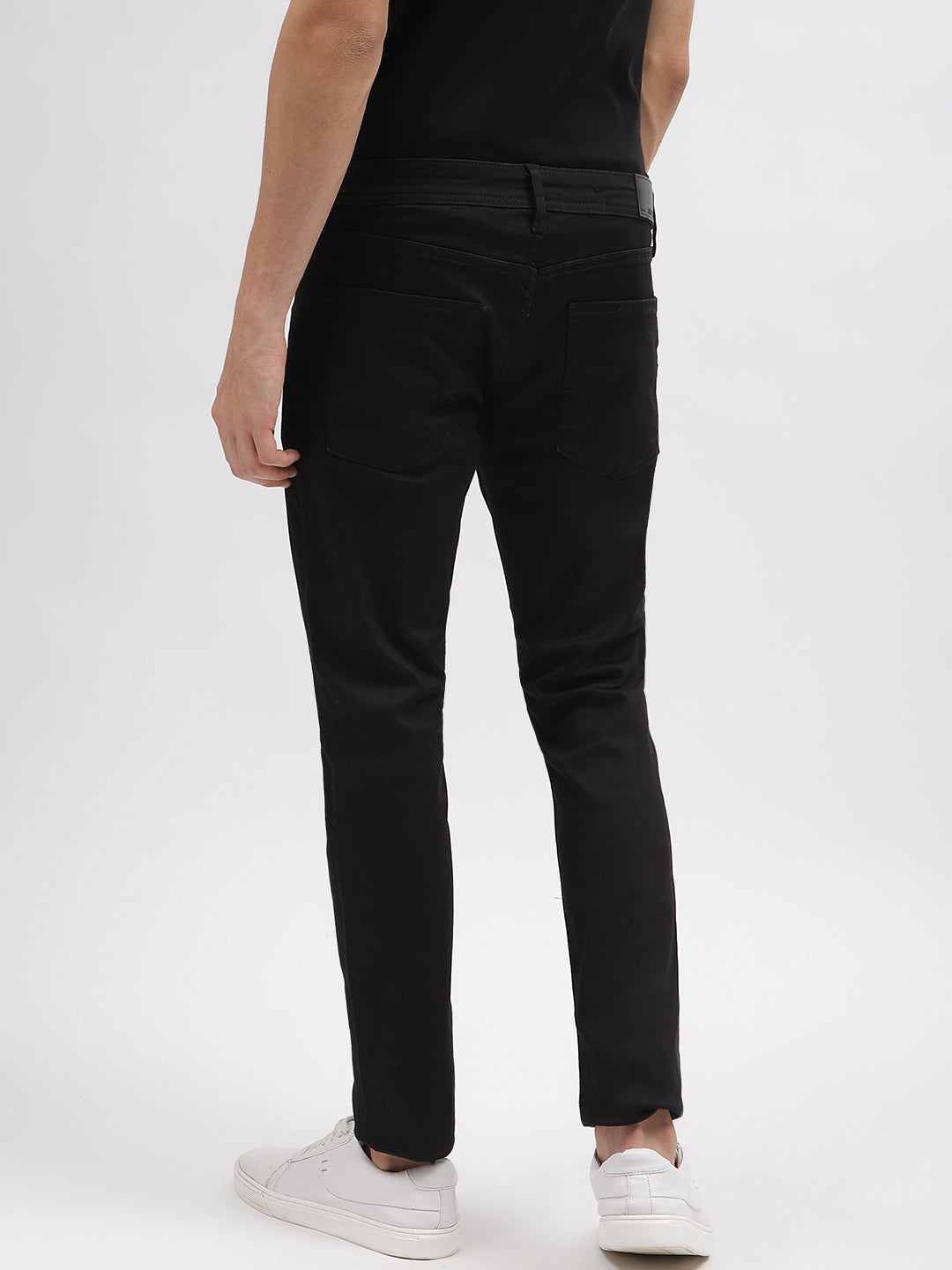 Antony Morato Men Black Solid Tapered Fit Mid-Rise Jeans