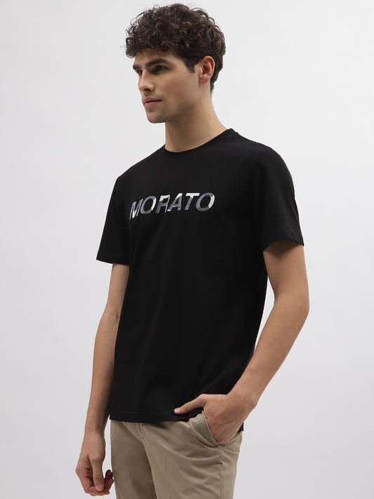 Antony Morato Men Black Printed Round Neck Short Sleeves Tshirt