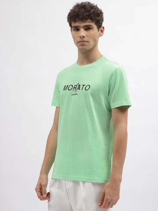 Antony Morato Men Green Printed Round Neck Short Sleeves Tshirt