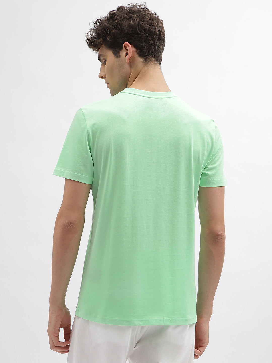 Antony Morato Men Green Printed Round Neck Short Sleeves Tshirt