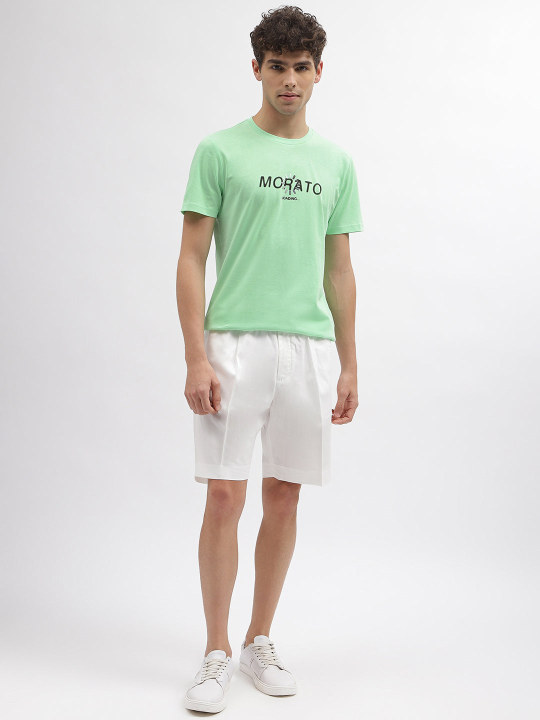 Antony Morato Men Green Printed Round Neck Short Sleeves Tshirt