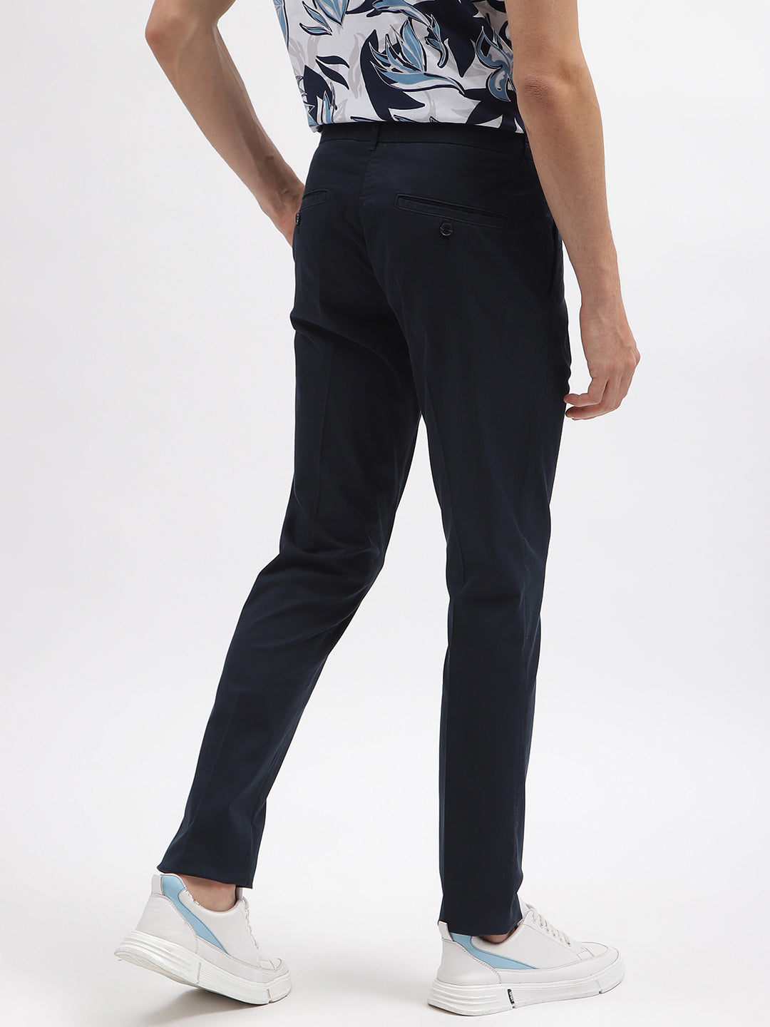 Antony Morato Men Blue Solid Skinny Fit Mid-Rise Trouser