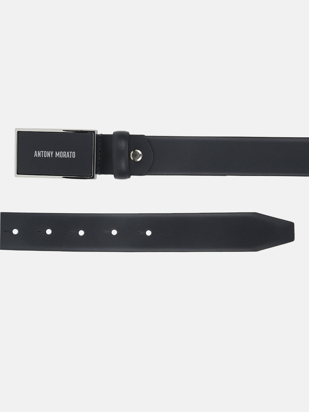Antony Morato Boys Blue Solid Push Pin Closure Belt