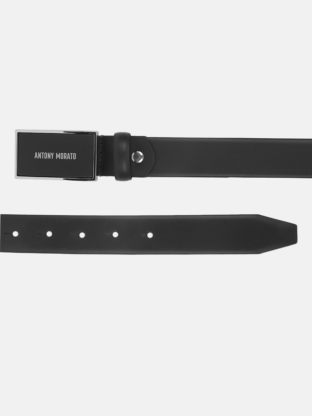 Antony Morato Boys Black Solid Push Pin Closure Belt