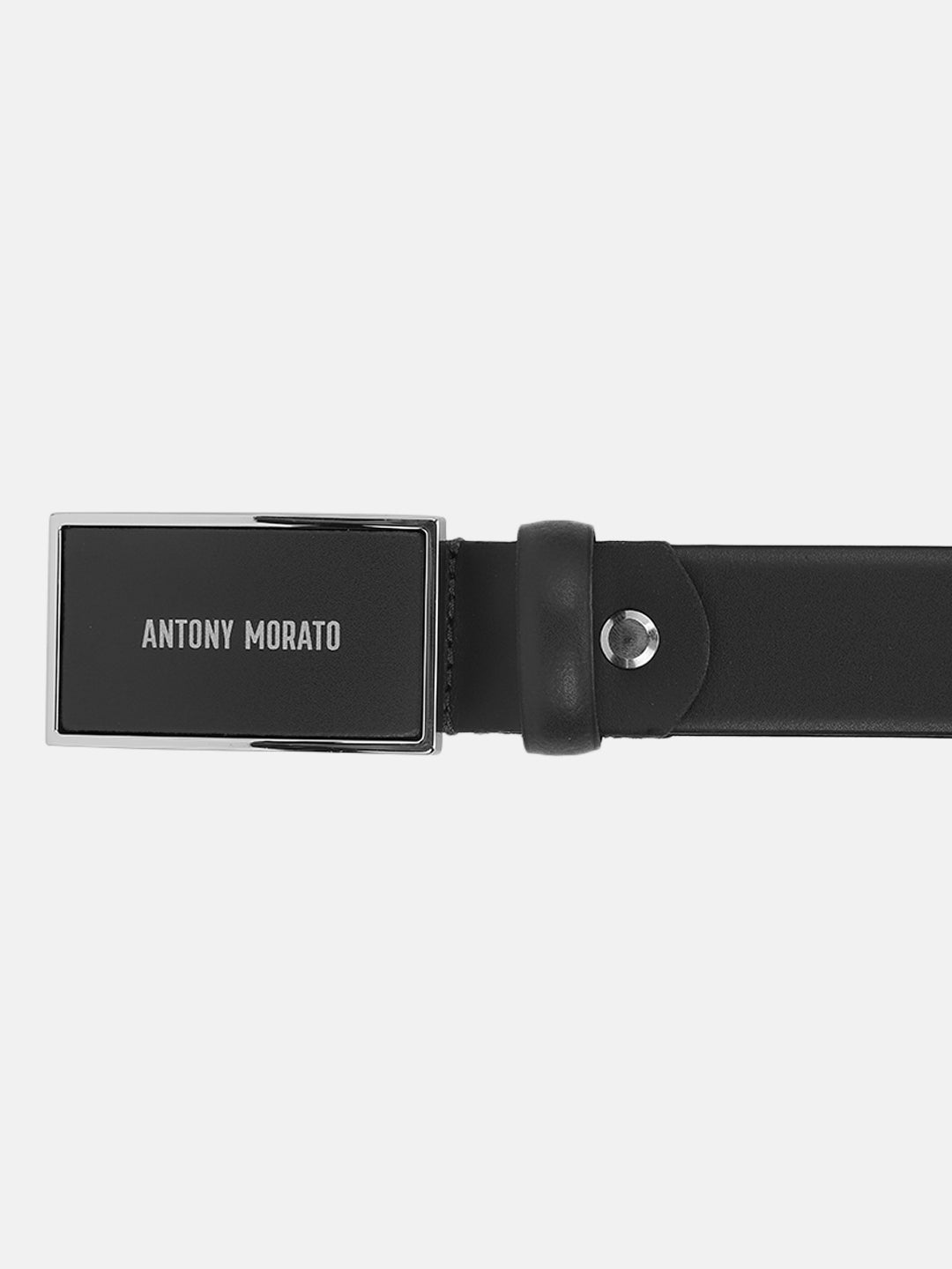 Antony Morato Boys Black Solid Push Pin Closure Belt