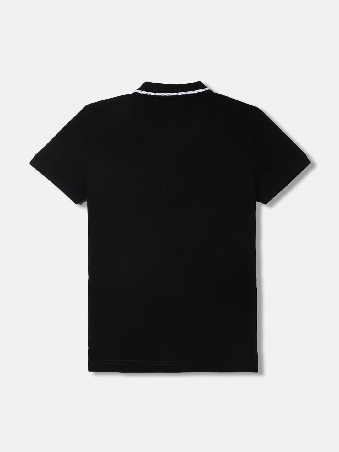 Antony Morato Boys Black Solid Polo Collar Short Sleeves Tshirt