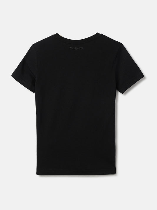 Antony Morato Boys Black Printed Tshirt