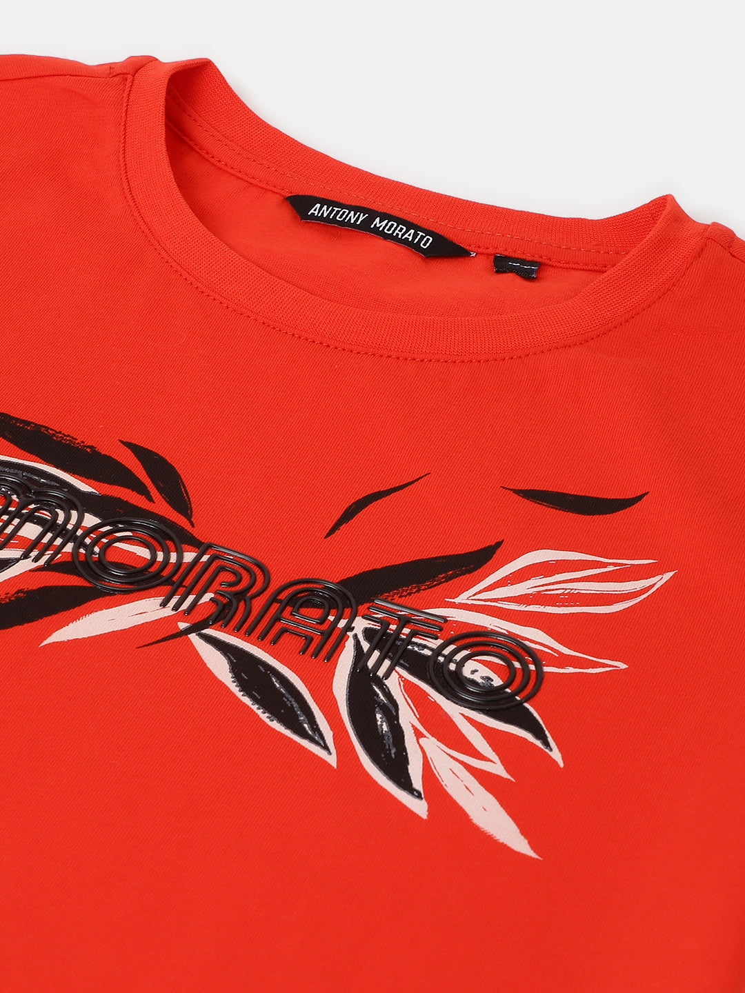 Antony Morato Kids Red Printed Round Neck Short Sleeves Tshirt