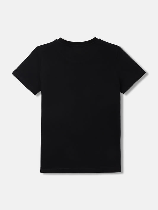 Antony Morato Kids Black Printed Round Neck Short Sleeves Tshirt