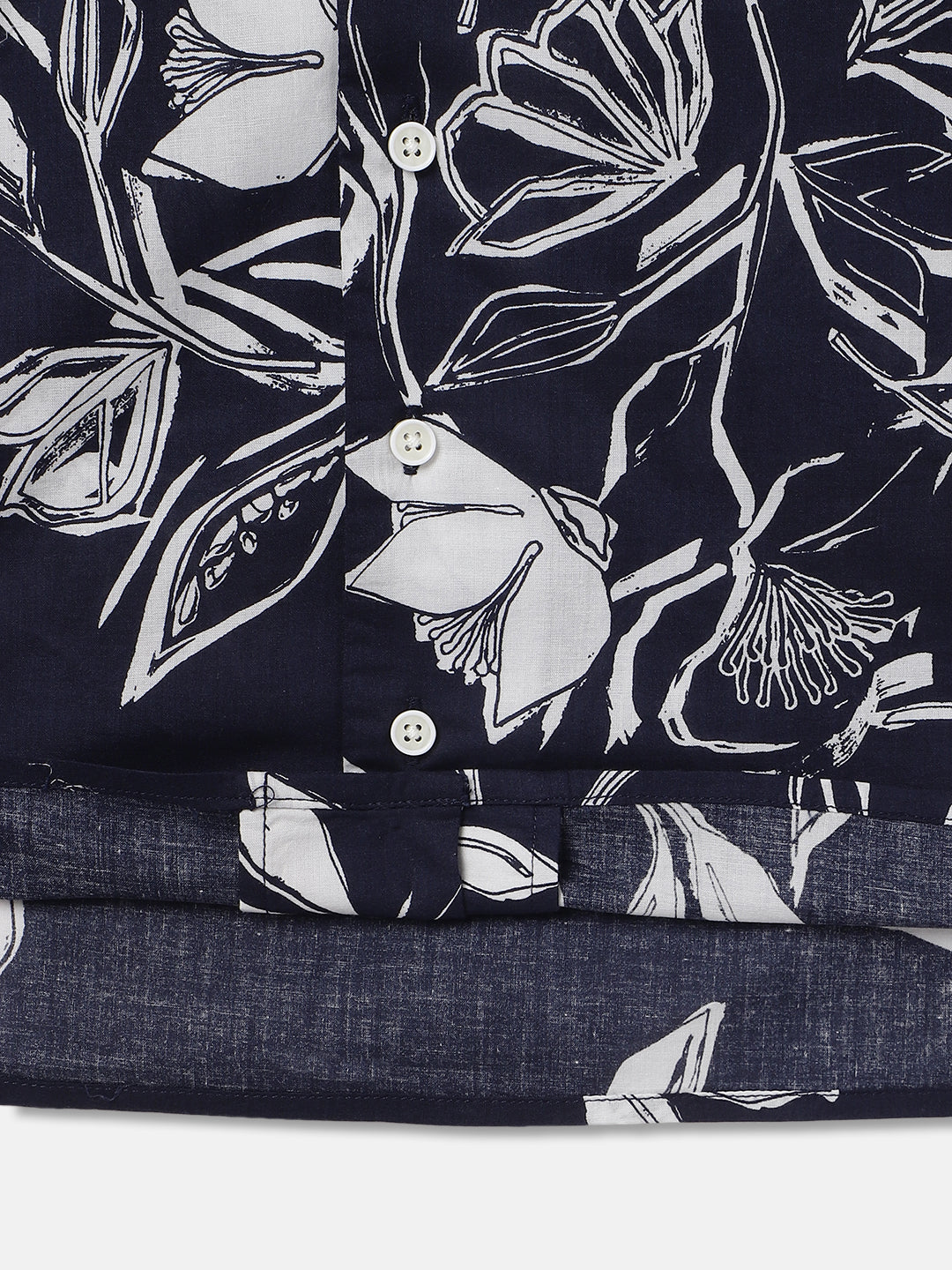 Antony Morato Boys Blue Printed Resort Collar Short Sleeves Shirt