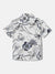 Antony Morato Boys Cream Printed Spread Collar Short Sleeves Shirt