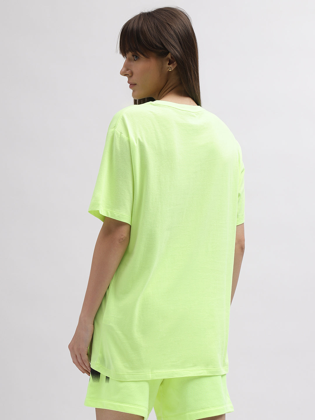 Dkny Women Green Printed Round Neck Short Sleeves Tshirt