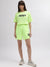 Dkny Women Green Printed Regular Fit Mid-Rise Shorts