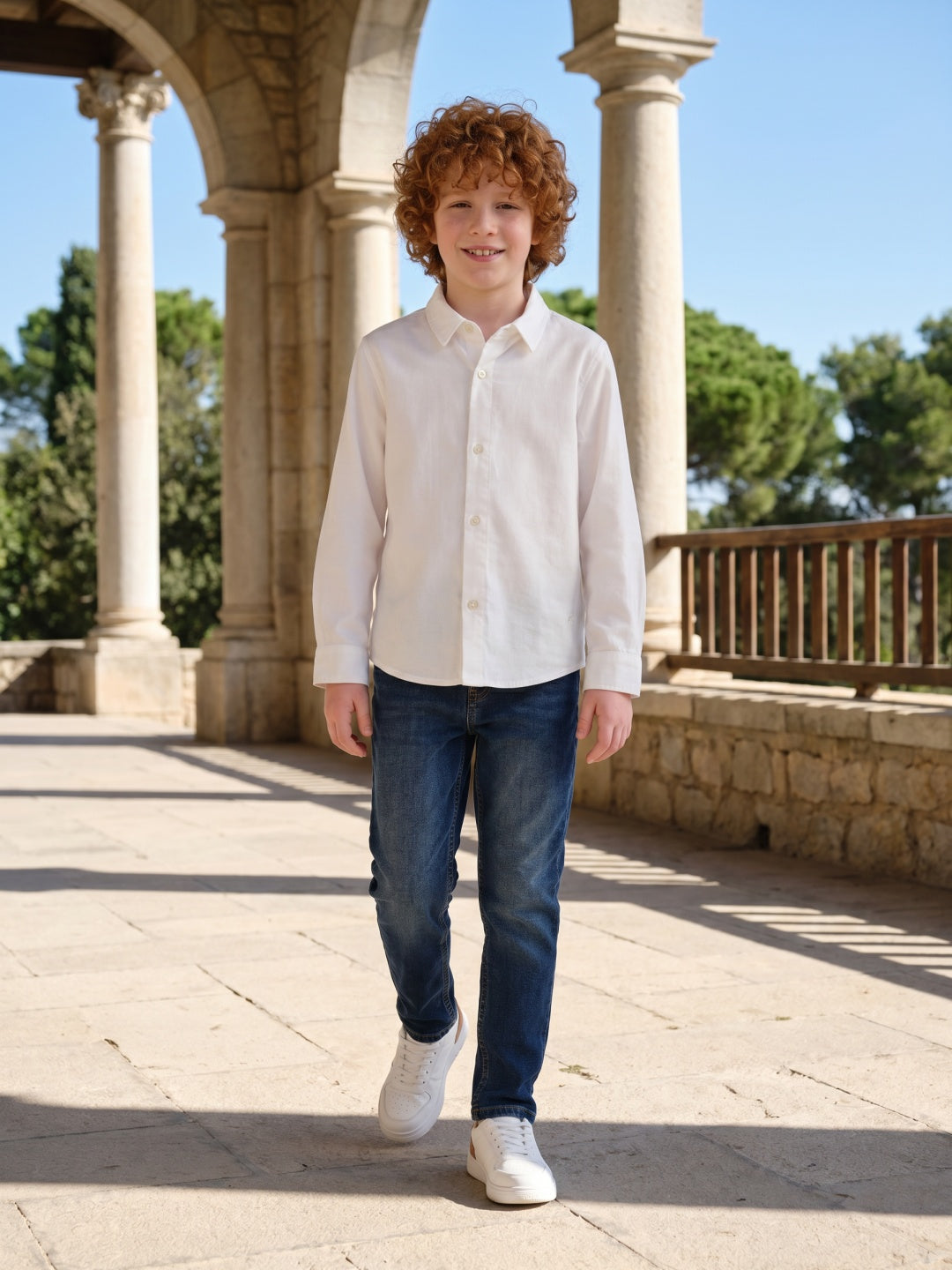 Blue Giraffe Boys Mid Blue Washed Carrot Fit Jeans