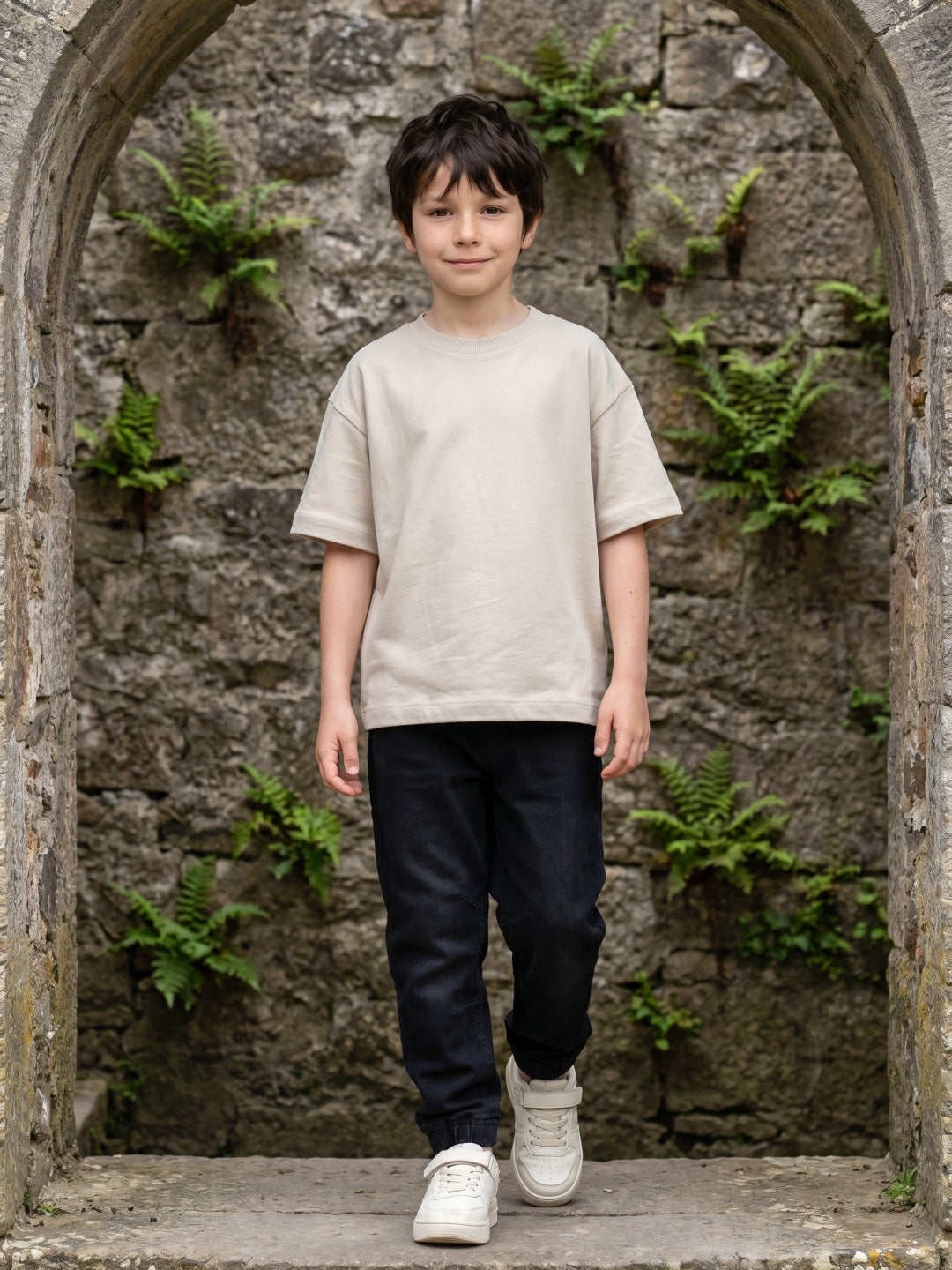 Blue Giraffe Boys Black Washed Regular Fit Mid-Rise Jeans