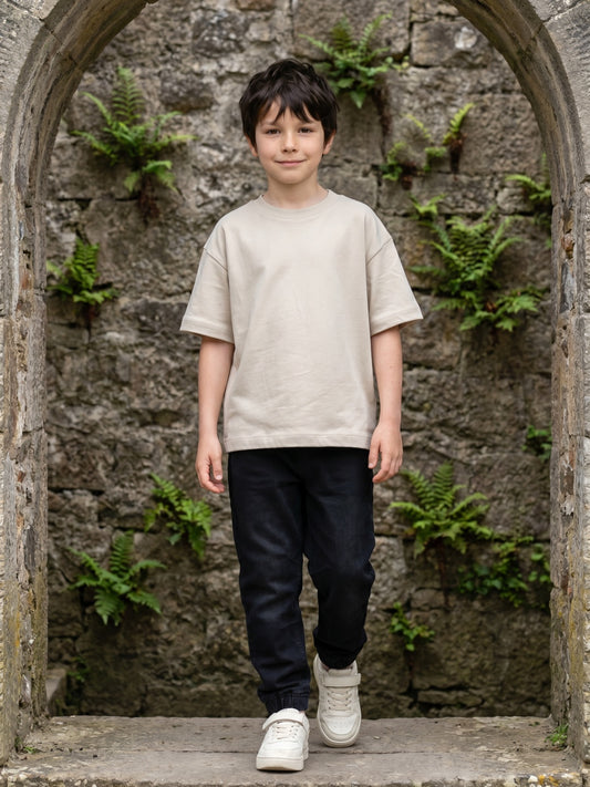 Blue Giraffe Boys Black Washed Regular Fit Mid-Rise Jeans